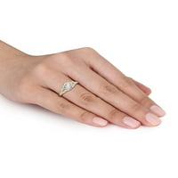 Miabella Carat T.W. Dijamantni žutoplašeni sterling srebro obećanje prstena