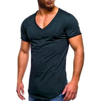 Wofedyo majice za muškarce v rukave čvrsto plus vrat kratka boja veličina boje muške bluze majice za muškarce