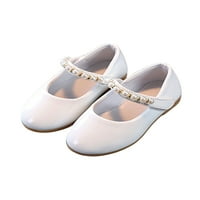 Dječje princezine cipele udobni baletni stanovi za hodanje prozračne ravne cipele biserne mokasine bijele 11,5