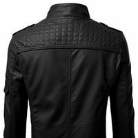Muška zimska jakna od PU kože biciklistički motociklistički kaput s patentnim zatvaračem dugih rukava gornji dio