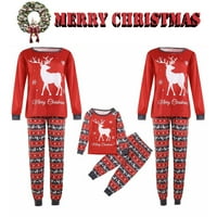 Božićni obiteljski pidžama setovi, odjeća za spavanje s printom losa, Svečana božićna odjeća za slobodno vrijeme,