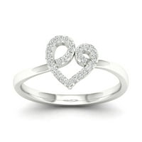 1 10CT TDW Diamond 10K bijelo zlato modni prsten otvorenog srca
