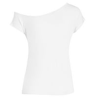 Ženske košulje casual ljeto volim 80 -ih s ramena T Disco Tops, White, XL