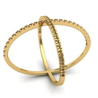 Dijamant okruglog reza 0. Karat, imitacija šampanjca, 14-karatni prsten od žutog zlata, 26