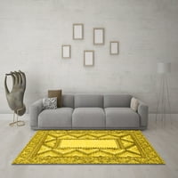 Moderni tepisi za sobe okruglog oblika s apstraktnim uzorkom žute boje, 3' okrugli
