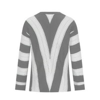 Ersazi ženske vrhove ženske moderne pulover s V-izrezom pleteni dugi rukavi labava ležerna košulja za podudaranje