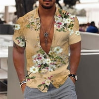 Simplemasygeni muški vrhovi ljetni klirens moda kratki rukavi modni ležerni gumbi na havaji za tiskanje bluze