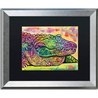 Zaštitni znak likovna umjetnost Crocodile Canvas Art by Dean Russo, Black Matte, Silver Frame