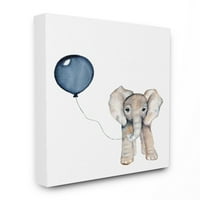 Dječja soba Stupell Baby Elephant s plavim balonom platna zidna umjetnost Daphne Polselli