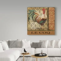 Zaštitni znak likovna umjetnost 'Vintage le coq 3' platno umjetnost Jean Plout