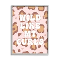 Stupell Industries Wild poput mojih kovrčava fraza leopard tiskana životinja, 20, dizajn Daphne Polselli