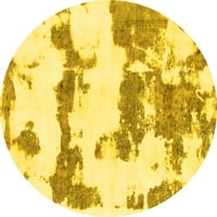 Tvrtka alt strojno pere okrugle apstraktne žute moderne unutarnje prostirke, okrugle 8 inča