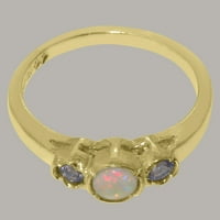 14k opal tanzanitni prsten od žutog zlata britanske proizvodnje ženski jubilarni prsten - opcije veličine-veličina