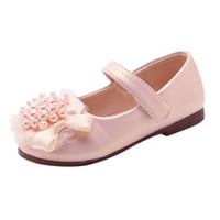 Kožne cipele za djevojčice s mašnom ružičaste cipele s cvjetnim uzorkom izvedbene cipele za malu djecu tanke cipele