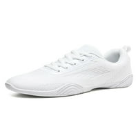 ; Prozračne bijele tenisice za vježbanje s okruglim prstima, lagane udobne plesne tenisice u bijeloj boji 4,5