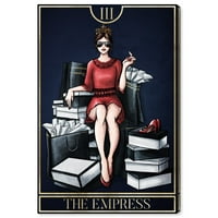 Wynwood Studio Fashion and Glam Wall Art Canvas Otisci 'The Empress Tarot Mystic' Cipele - Crvena, zlata