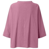 Ženske majice smanjene veličine plus pamučne košulje za Žene Ležerne majice s izrezom u obliku slova A i rukavima