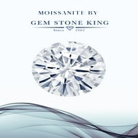 Gem Stone King 18K žuto zlato pozlaćeno srebrni muški prsten za pasijans stvorio safir moissanite