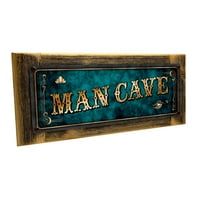 Uokvireni Blue Man Cave 4 X12 Metalni znak, zidni dekor za Mancave, Den i Gameroom