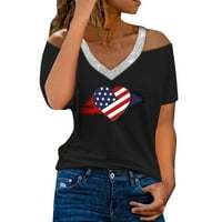 Ženske majice s grafičkim printom, ženske ljetne majice, majice s izrezom u obliku slova u, Ležerne majice kratkih