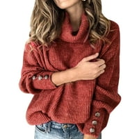 Ženska dolčevita s dugim rukavima s dugim rukavima, ležerni džemper
