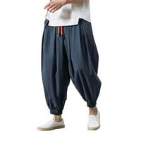 Yolai moda labava ležerne široke hlače muške elastične hlače u boji nogu čvrste muške hlače
