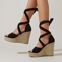 Sandale s platformom u obliku slova u, jednobojne rimske sandale, ženske cipele, Ležerne sandale na klin, modne