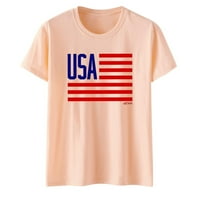 991 ženske ljetne košulje Ženska majica s printom na Dan neovisnosti s kratkim rukavima s američkom zastavom topovi