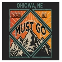 Ohiowa Nebraska 9x SUVENTIR WOOD Znak s okvirom mora ići na dizajn