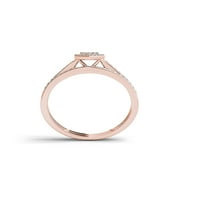 Carat T.W. Dijamantni okvir srca 10KT zaručnički prsten ruže zlata