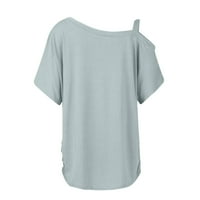 Gotyou Womens plus veličine vrhove kratkih rukava asimetrična čvrsta boja labava košulja s tunikom