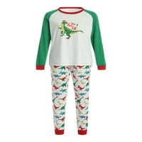 Multitrust božićna obiteljska pidžama postavljena dinosaur print vrhovi+hlače romper