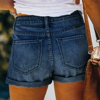 Jean kratke hlače žene s visokim strukom valjane rubove traper kratke kratke traperice, novi ženski dolasci