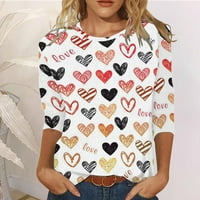 Gubotare Valentinovo Ženske košulje dugih rukava Tunika Tonika za gamaše za žene dugi rukav v vrat majice casual