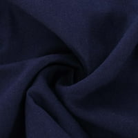 UORCSA ženske setove dnevno modno žensko okrugli vrat Bluza bez rukava +labavi džepovi hlače setovi plava veličina