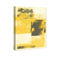 Wynwood Studio Abstract Wall Art Canvas Otisci 'remiksirana čistoća' boja - žuta, siva