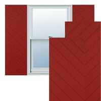 Ekena Millwork 18 W 49 H True Fit PVC Diagonal Slat Moderni stil Fiksni nosač, vatra crvena