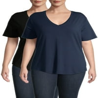 Terra & Sky Women's Plus Veličina opuštena majica, pakiranje