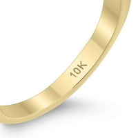 Ženski prsten od polumjeseca od smaragda i dijamanta okruglog oblika u žutom zlatu od 10 karata