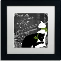 Zaštitni znak likovna umjetnost Putovanje sa svojom mačom platno Art by Color Bakery, White Matte, crni okvir
