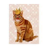 Zaštitni znak likovna umjetnost 'đumbir mačka s krunom, puna' platna umjetnost Fab Funky