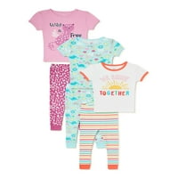 Wonder Nation Majica za bebe i malu djecu i pijama od pidžama, 6-komadića, veličine 12m-5T