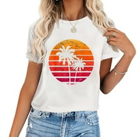 Vintage plaže retro majice za zalazak sunca palme tropski zrak modne grafičke majice za žene Slatki i ležerni