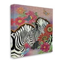 Stupell Industries Loving Zebra Pair preko Pink Arabesque uzorka platna zidna umjetnost, 30, dizajn Sangita Bachelet