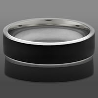 Obalni nakit dva tona nehrđajućeg čelika crni prsten cakline