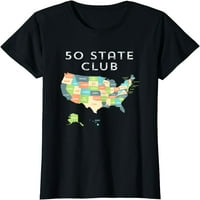 Ženska majica s kartama u SAD-u, poklon za putovanja, majice kratkih rukava, crna majica