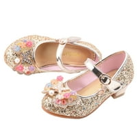 _ / Dječje sandale za djevojčice s biserima i kristalima ukrašene mašnom, pojedinačne princezine cipele, sandale