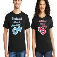 Identične majice za par sa simbolom muža i žene, muške i ženske majice za par, majica s printom