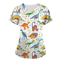 Bluza za žene, Ženske majice s kratkim rukavima i slatki životinjski print u obliku slova u, bluza s džepovima