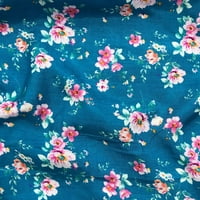 Modna plava Tkanina s printom, Cvjetni pamučni veo, široke tutu za šivanje, u dvorištu